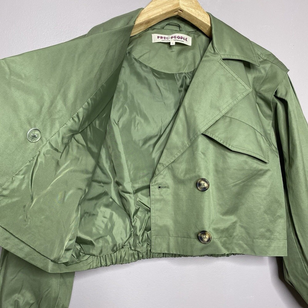 Free People Women's Looking Glass Trench Coat  Green Size S‎ - Picture 10 of 16